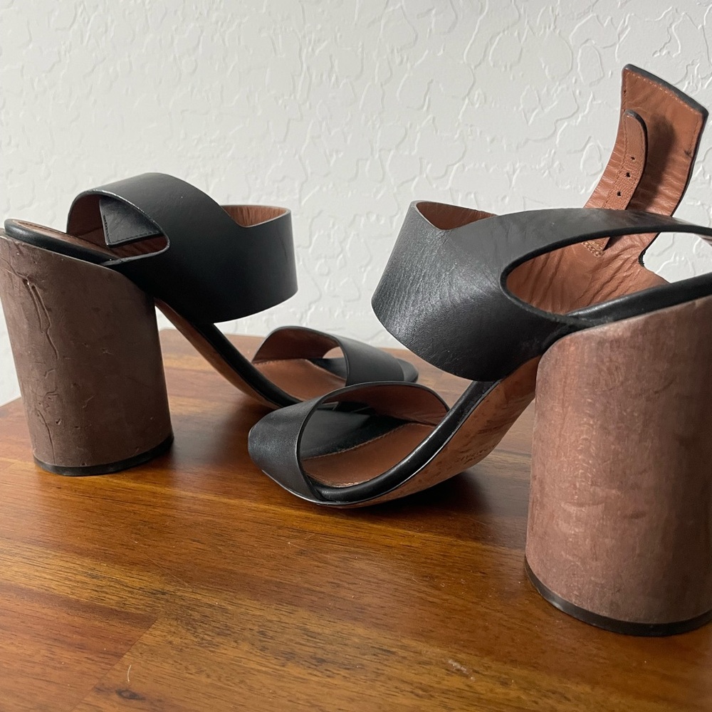 Givenchy Black and Brown Block Heel Sandals